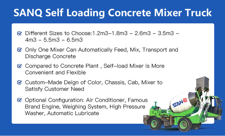 Self Loading Concrete Mixer - SANQ Concrete Batching Plant