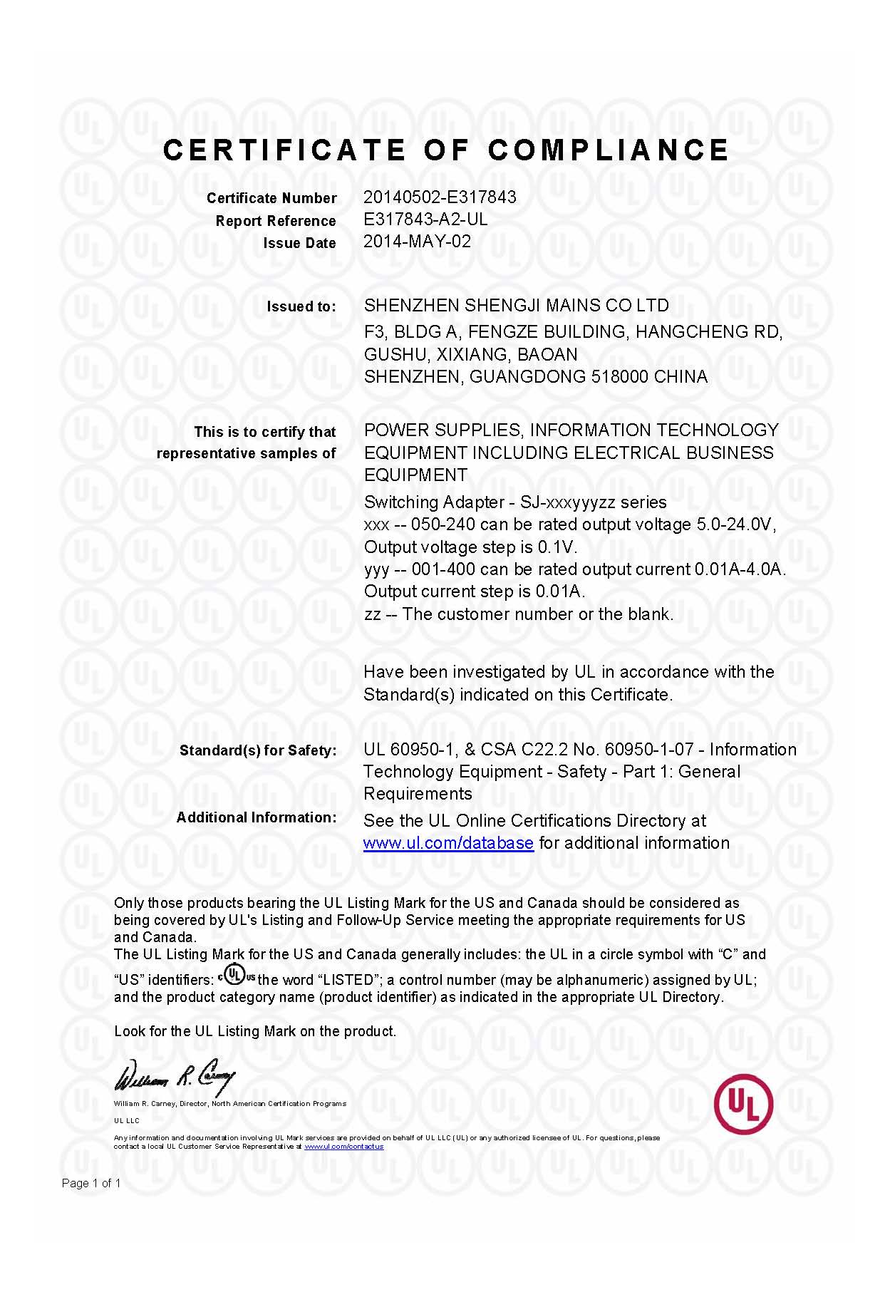 UL Certificate
